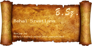 Behal Szvetlana névjegykártya